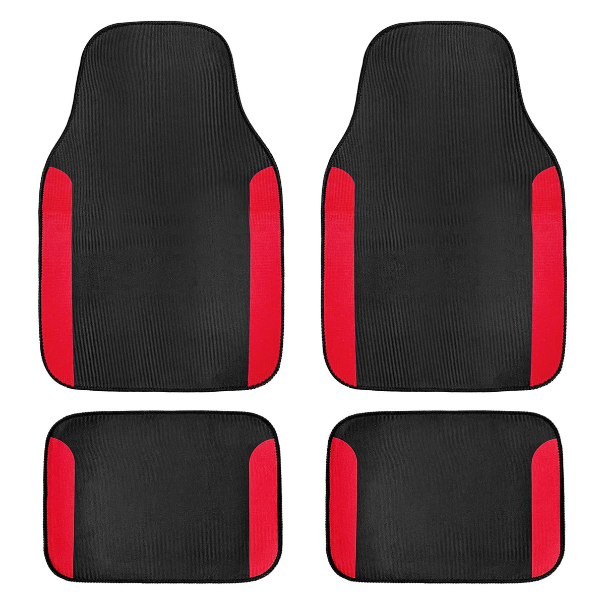 4PCS Car Floor Mats, Waterproof Auto Front & Rear Carpet Mat with Anti-Slip Backing, Stylish Vehicle Rug Floor Mats Universal Interior Accessories for All Weather Protection (Black)