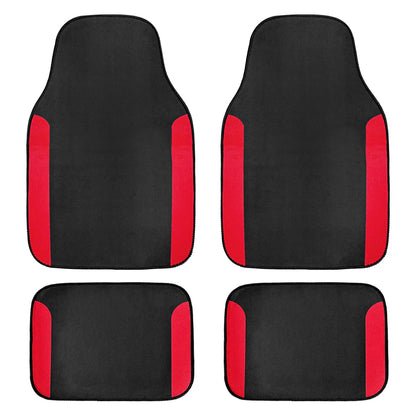 4PCS Car Floor Mats, Waterproof Auto Front & Rear Carpet Mat with Anti-Slip Backing, Stylish Vehicle Rug Floor Mats Universal Interior Accessories for All Weather Protection (Black)