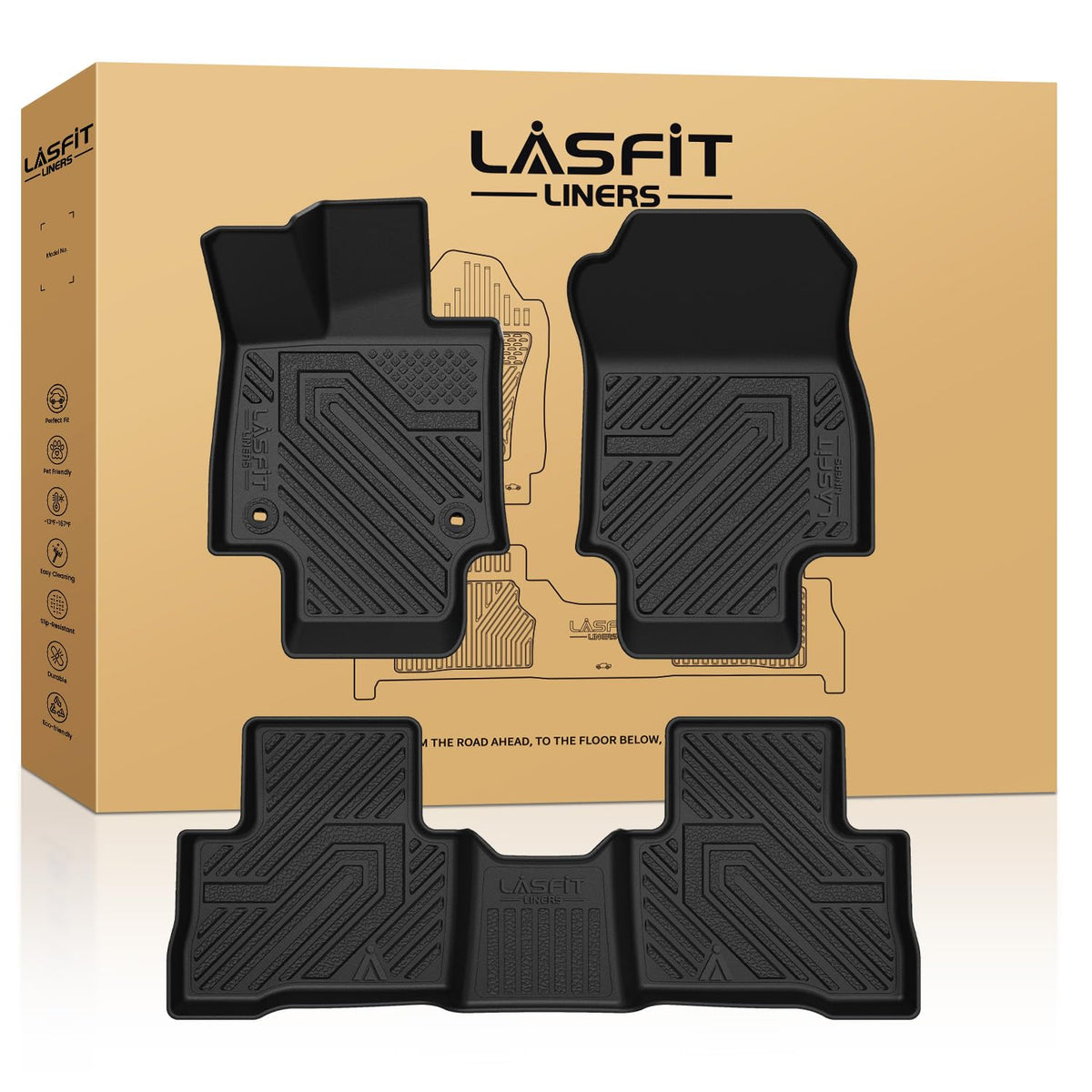 LASFIT Floor Mats for Toyota 4Runner 2013-2024 & for Lexus GX460 2014-2023