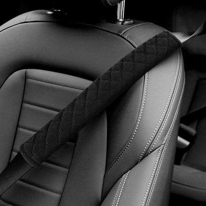 surpassme Car Seat Belt Pads Cover, 2PCS 15in Extra Length Seat Belt Shoulder Strap Covers Protector to Release Stress to Neck and Shoulder for a Safety Driving (Black)