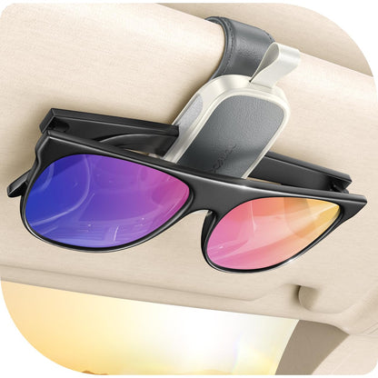 JOYROOM Magnetic Leather Sunglass Holder for Car Visor - Pink