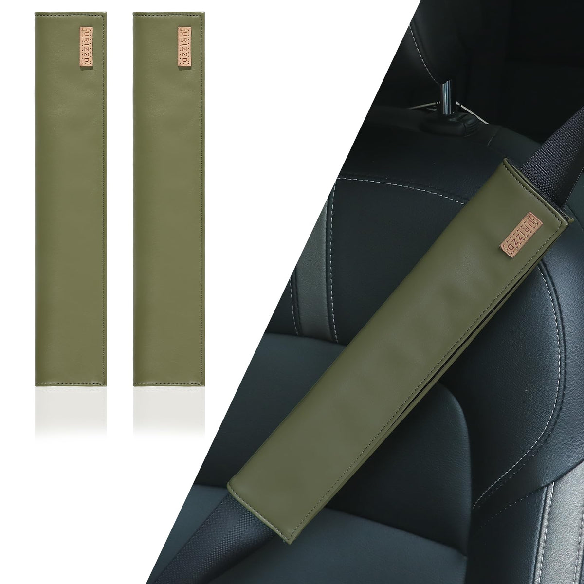 2 PCS Car Seatbelt Covers for Adults, Leather Seat Belt Cushion Shoulder Pad for Women, Car Accessories Protector for More Comfortable Driving (Apricot)