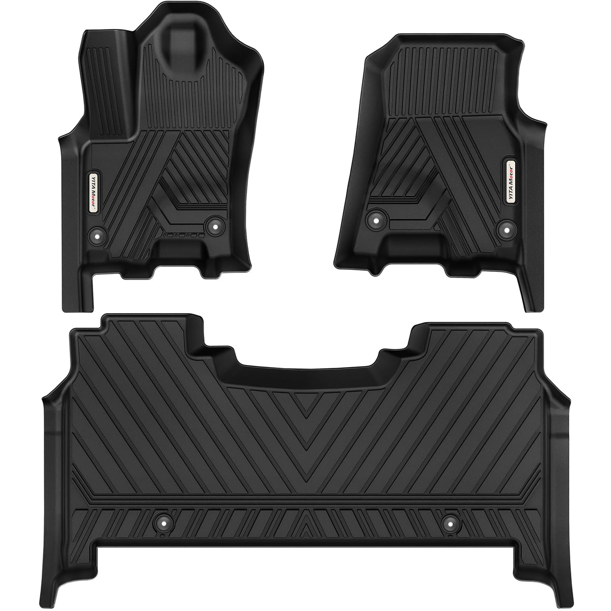 YITAMOTOR Floor Mats Fit for 2013-2018 Dodge Ram 1500/2500/3500 Crew Cab, 2019-2024 Ram 1500 Classic Crew Cab 1st & 2nd Row All Weather Heavy Duty Floor Liners Black