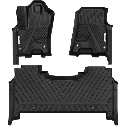 YITAMOTOR Floor Mats Fit for 2013-2018 Dodge Ram 1500/2500/3500 Crew Cab, 2019-2024 Ram 1500 Classic Crew Cab 1st & 2nd Row All Weather Heavy Duty Floor Liners Black