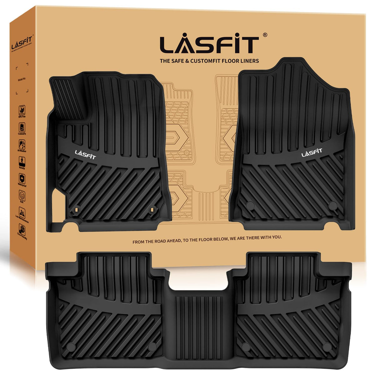 LASFIT Floor Mats for Toyota 4Runner 2013-2024 & for Lexus GX460 2014-2023