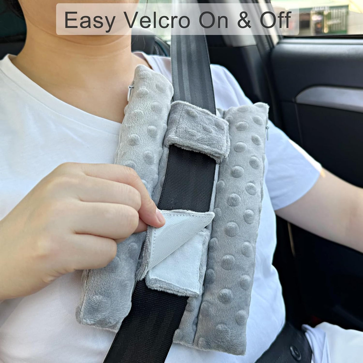 Chemo Port Pillows for Patients Seatbelt, Chemo Port Protector Pacemaker Seat Belt Cushion, Chemotherapy Must Haves Chemo Gifts Men Women Cancer, Minky Dot Gray