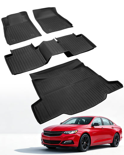 Car Floor Mats for Toyota Prius 2010-2015, 4PCS TPE Car Mats & Trunk Liner
