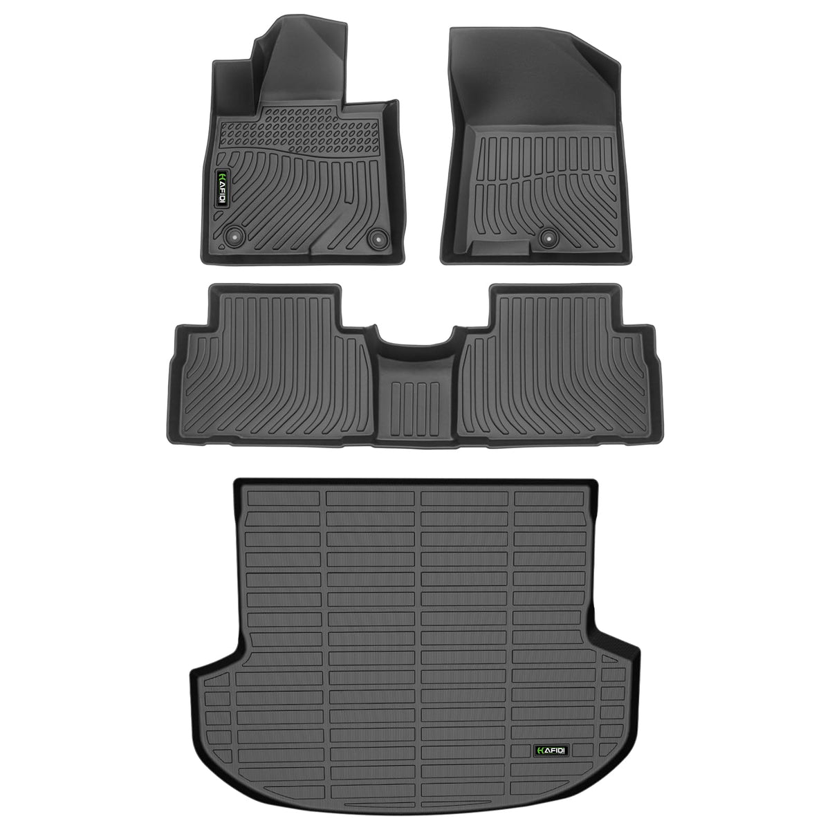 HAFIDI® Floor Mats & Cargo Liner Set Fit for 2023-2027 Kia NIRO & NIRO Hybrid (Not for NIRO EV &NIRO PHEV) All Weather Protection TPE Anti-Slip Floor Liners Custom Accessories -Black