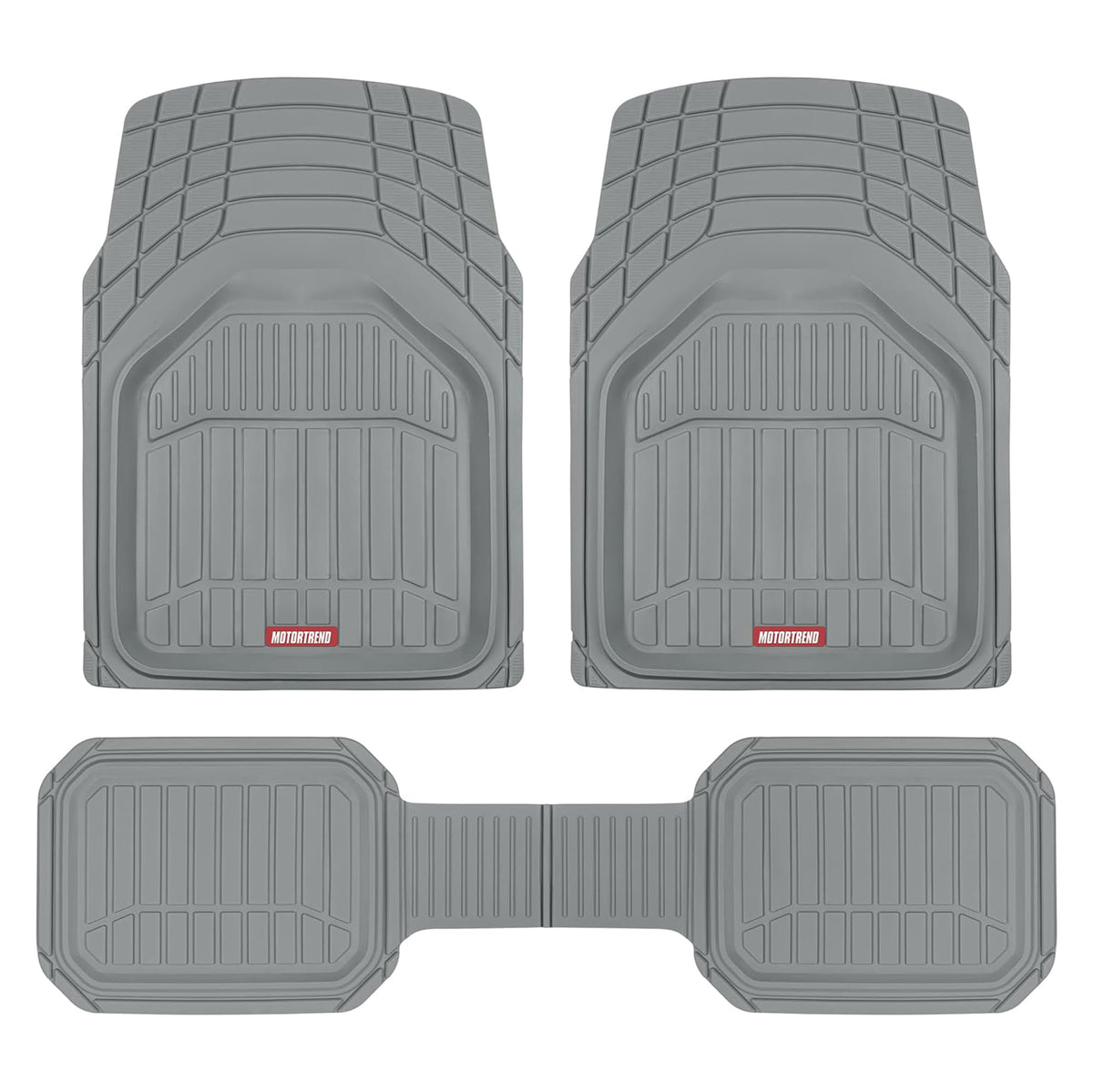 Motor Trend 943-BK FlexTough Defender Car Floor Mats -Next Generation Deep Dish Heavy Duty Contour Liners for Car SUV Truck & Van-All Weather Protection, Trim to Fit Most Vehicles Black