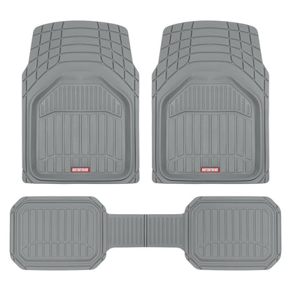 Motor Trend 943-BK FlexTough Defender Car Floor Mats -Next Generation Deep Dish Heavy Duty Contour Liners for Car SUV Truck & Van-All Weather Protection, Trim to Fit Most Vehicles Black