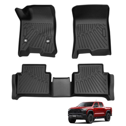 Powerty Floor Mats for 2019-2024 2025 Toyota RAV4 Accessories All Weather Floor Liner 3D TPO 1st & 2nd Row Floor Mat Heavy-Duty Floor Liners(FIT All Models)