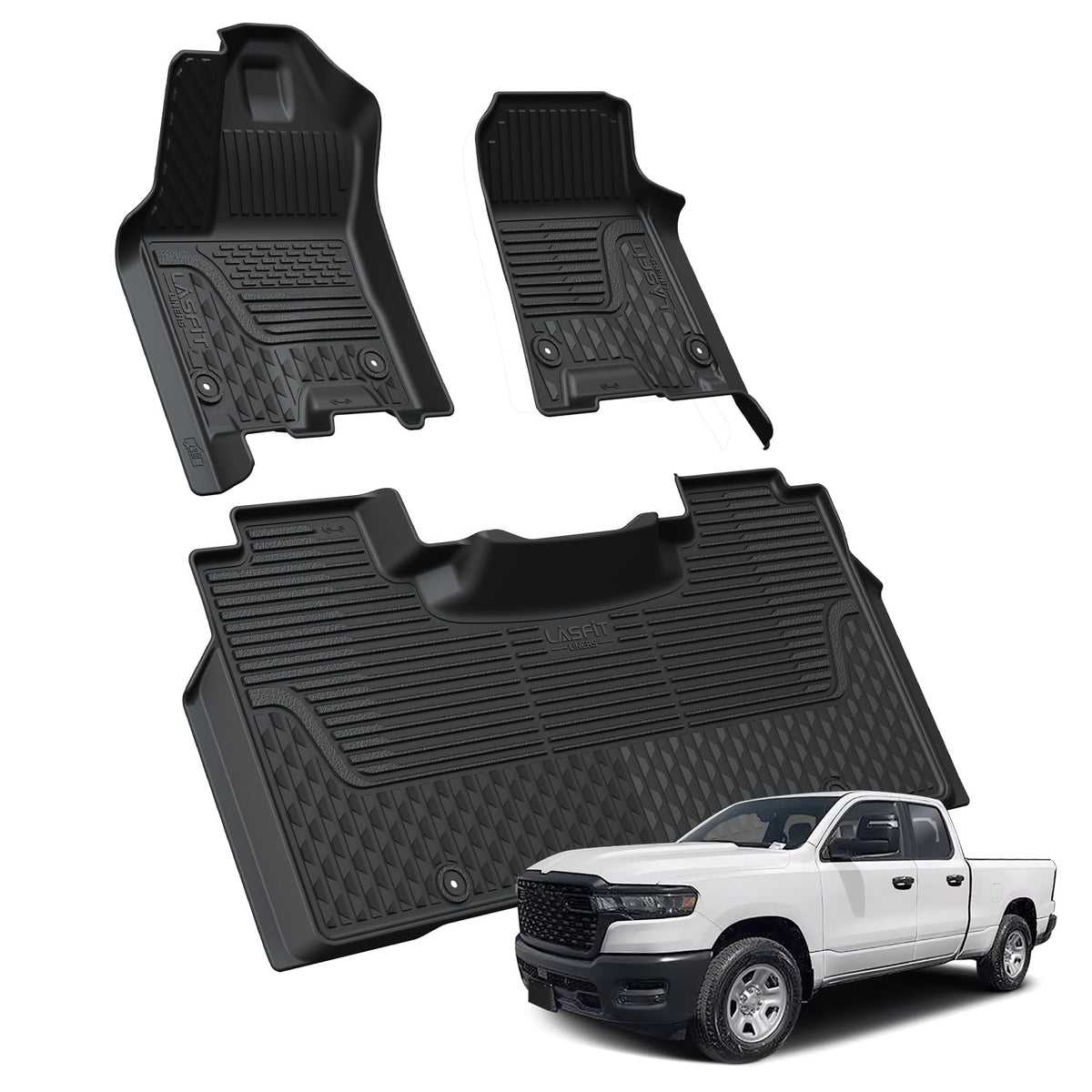 LASFIT Floor Mats for RAM 2500/3500 Crew Cab 2019-2026 2027 Bucket Seat
