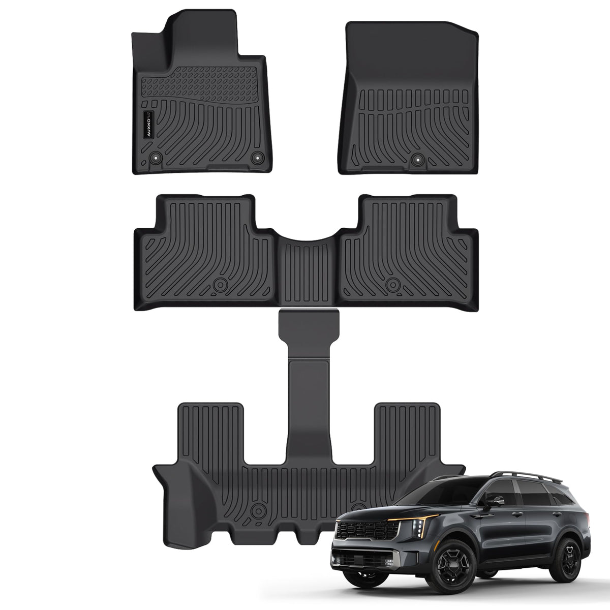 AUXKO Floor Mats Cargo Mat Backrest Mat for 2027 Kia Telluride Hybrid