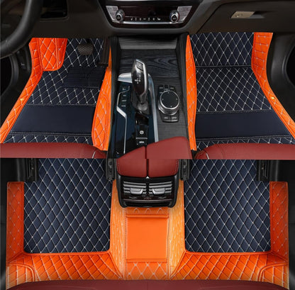 Custom Personalized Floor Mats for Cars，Luxury Full Coverage All Weather Car Floor Mats，Anti-Slip Leather Car Mat Set ，Custom Floor Mats for 99% of Cars, Trucks & SUVs (Pure Black)