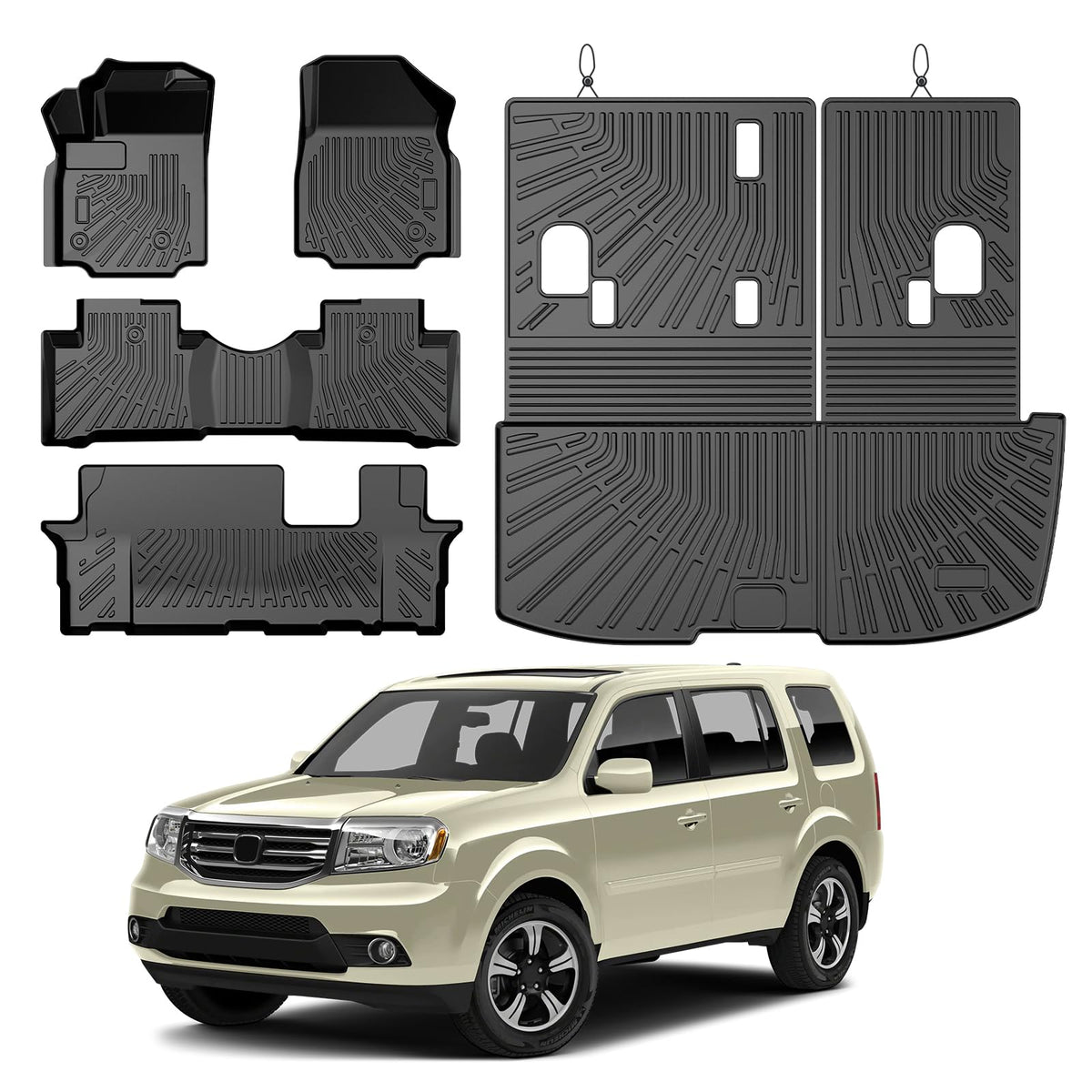 Cartist Floor Mats Fit for Honda HR-V HRV 2023 2024 2025 2026 (Include Hybrid) All Weather Floor Liners Front & 2nd Row Floor Mat for HRV Heavy Duty