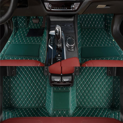 Custom Personalized Floor Mats for Cars，Luxury Full Coverage All Weather Car Floor Mats，Anti-Slip Leather Car Mat Set ，Custom Floor Mats for 99% of Cars, Trucks & SUVs (Pure Black)