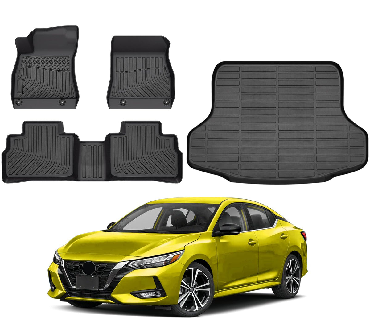 KUST Custom Fit Floor Mats for 2019-2025 2026 Nissan Altima Accessories All Weather Floor Mat Carpet Liners Front Rear 2 Row Seat Black Liner TPE