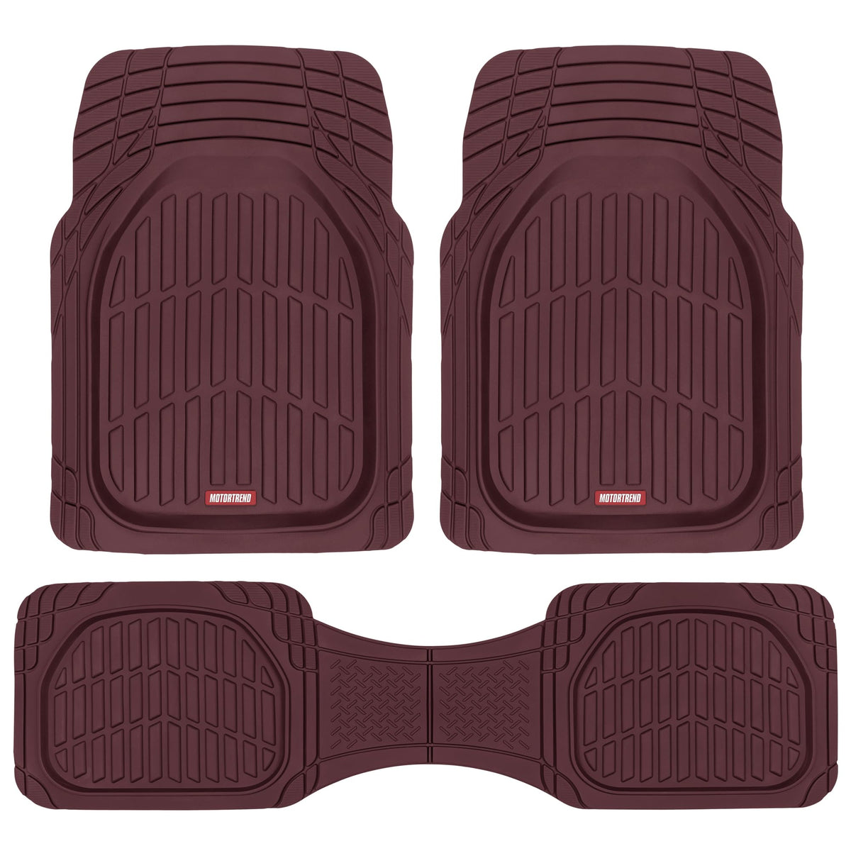 Motor Trend FlexTough Floor Mats for Cars, Black Deep Dish All-Weather Car Mats, Waterproof Trim-to Fit Automotive Floor Mats for Cars Trucks SUV, Universal Floor Liner Car Accessories
