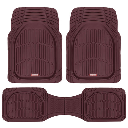 Motor Trend FlexTough Floor Mats for Cars, Black Deep Dish All-Weather Car Mats, Waterproof Trim-to Fit Automotive Floor Mats for Cars Trucks SUV, Universal Floor Liner Car Accessories