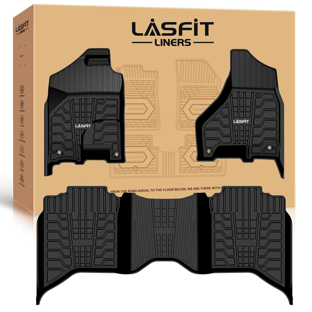 LASFIT Floor Mats for RAM 2500/3500 Crew Cab 2019-2026 2027 Bucket Seat