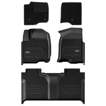 3W Floor Mats for Chevrolet Chevy Colorado/GMC Canyon Crew Cab 2023-2026