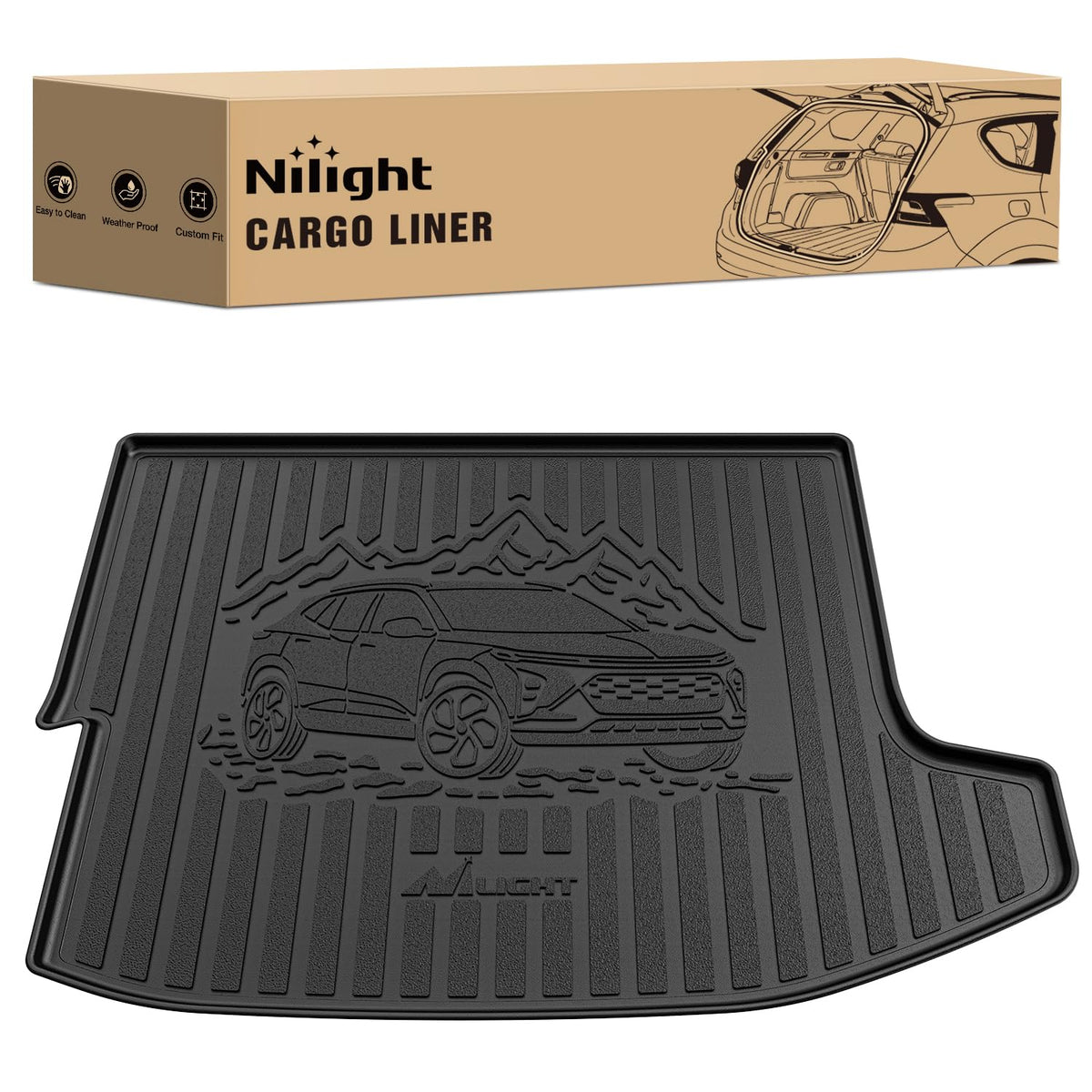 Nilight TPE Floor Mats for Chevy Silverado GMC Sierra Extended Cab