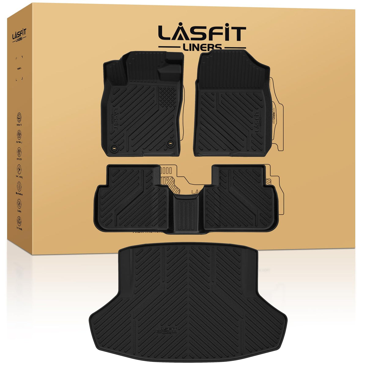LASFIT All Weather Floor Mats for Honda Civic 2022-2026【Gasoline Sedan】