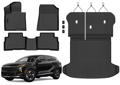 AUXKO Floor Mats Cargo Mat Backrest Mat for 2027 Kia Telluride Hybrid
