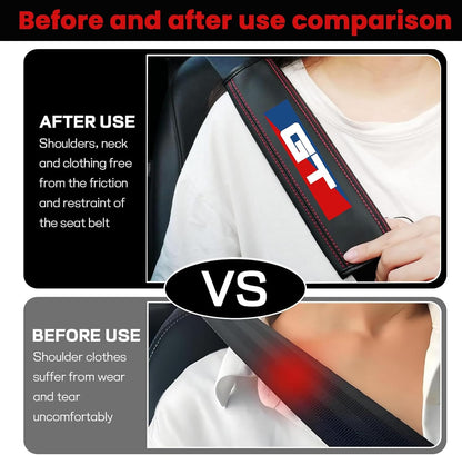 Seatbelt Shoulder Strap Pads, Car Seat Belt Protector Cover Compatible with Mustang GT, Universal Car Seatbelt Cover Interior Accessories.