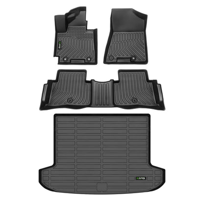 Floor Mats Custom for Toyota Corolla 2009-2013 All Weather Protection TPE Heavy Duty Non-Slip Automotive Floor Liners Fits Front& 2nd Row Full Set Accessories, Black