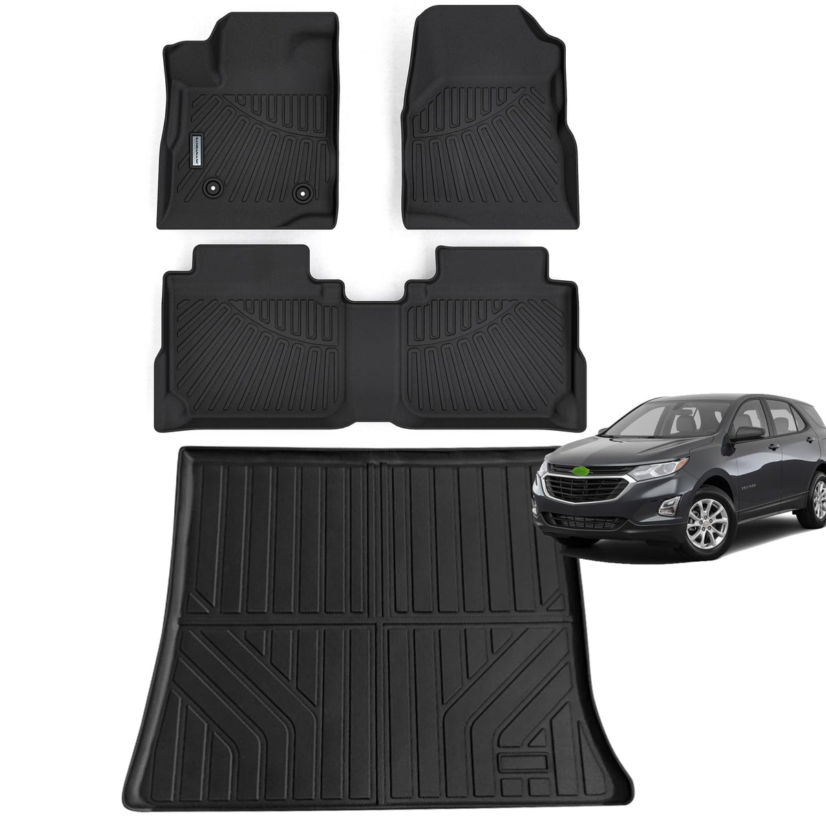 Floor Mats & Trunk Mat for 2012-2017 Chevy Equinox/GMC Terrain,TPE All Weather Protection 2 Rows Car Floor Liners with Cargo Liners for Chevrolet Equinox Accessories
