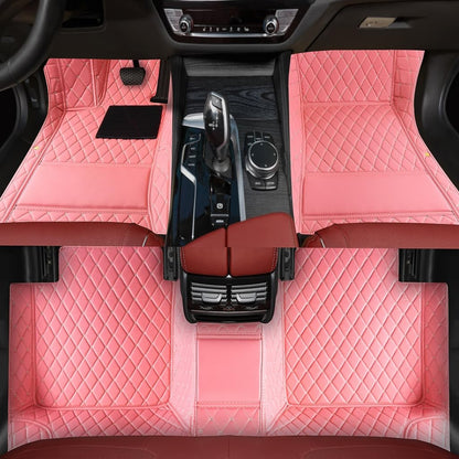 Custom Personalized Floor Mats for Cars，Luxury Full Coverage All Weather Car Floor Mats，Anti-Slip Leather Car Mat Set ，Custom Floor Mats for 99% of Cars, Trucks & SUVs (Pure Black)