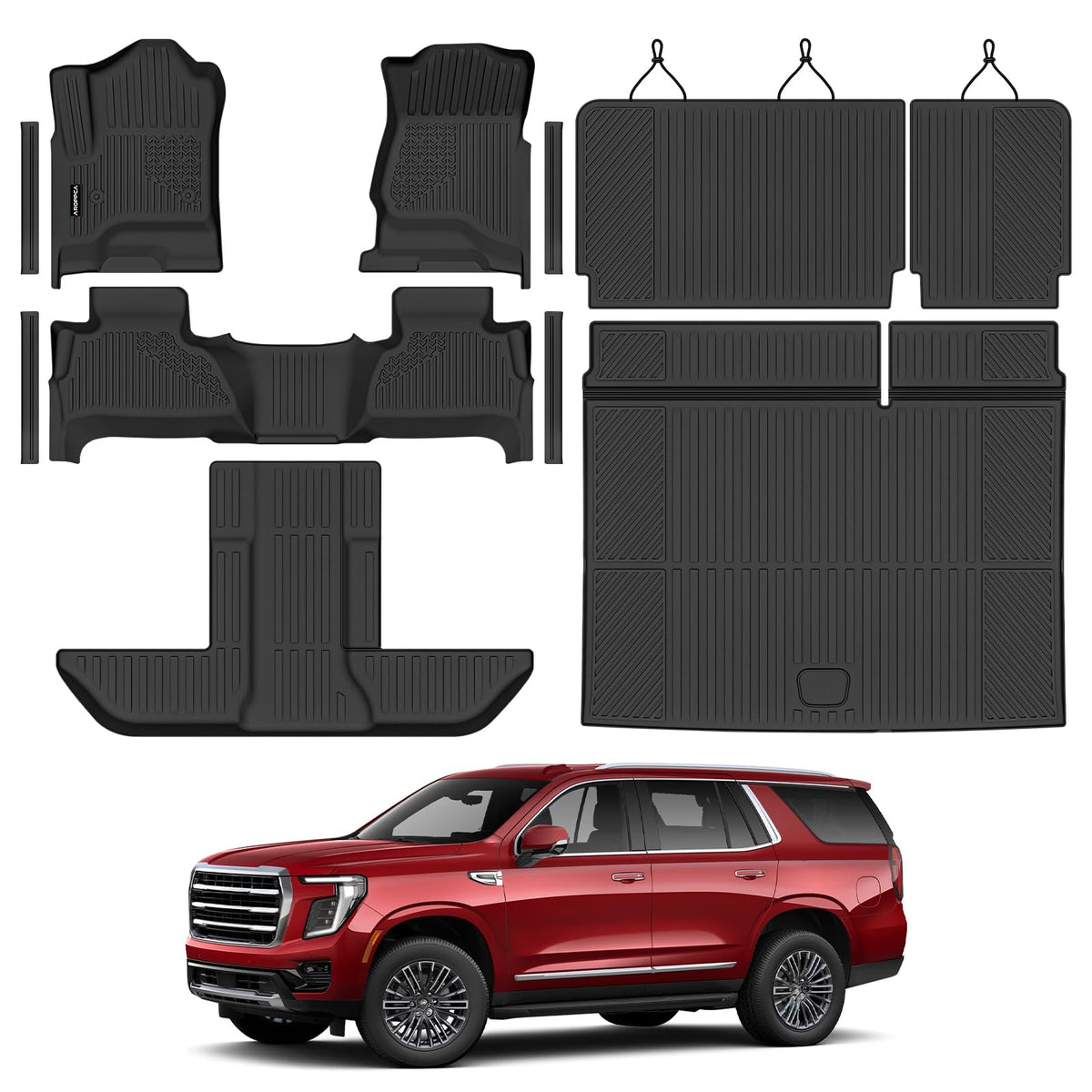 All Weather Floor Mats Full Sets for 2015-2020 Chevy Chevrolet Suburban