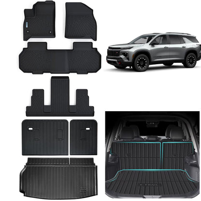 Floor Mats & Trunk Mat for 2012-2017 Chevy Equinox/GMC Terrain,TPE All Weather Protection 2 Rows Car Floor Liners with Cargo Liners for Chevrolet Equinox Accessories
