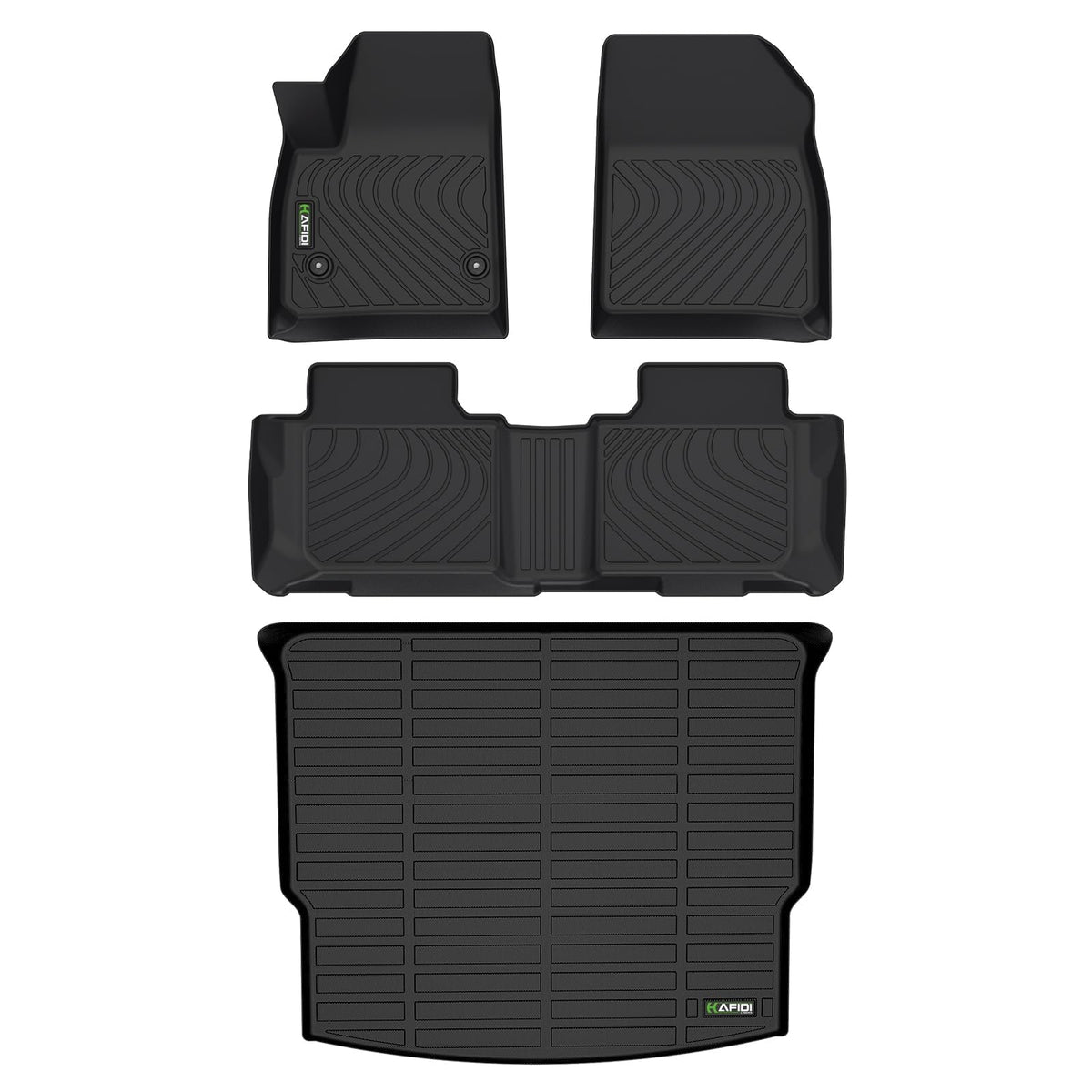HAFIDI® Floor Mats & Cargo Liner Set Fit for 2023-2027 Kia NIRO & NIRO Hybrid (Not for NIRO EV &NIRO PHEV) All Weather Protection TPE Anti-Slip Floor Liners Custom Accessories -Black