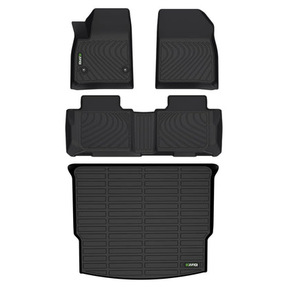 HAFIDI® Floor Mats & Cargo Liner Set Fit for 2023-2027 Kia NIRO & NIRO Hybrid (Not for NIRO EV &NIRO PHEV) All Weather Protection TPE Anti-Slip Floor Liners Custom Accessories -Black