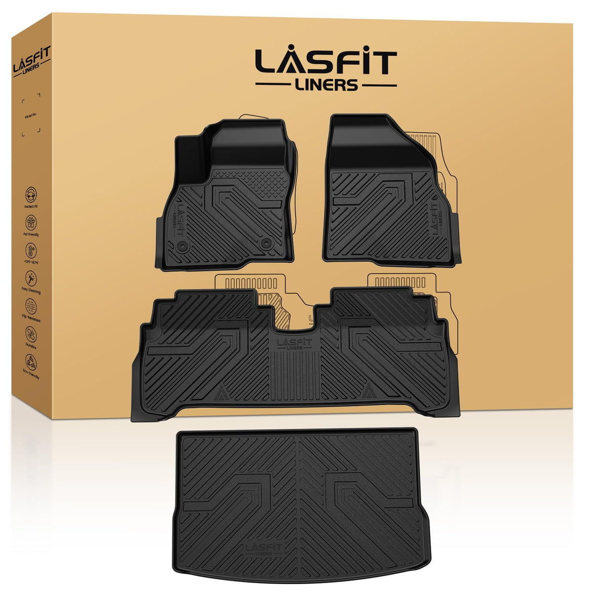 LASFIT Floor Mats for Chevy Equinox/GMC Terrain 2026 2025 2027(Gas Only)