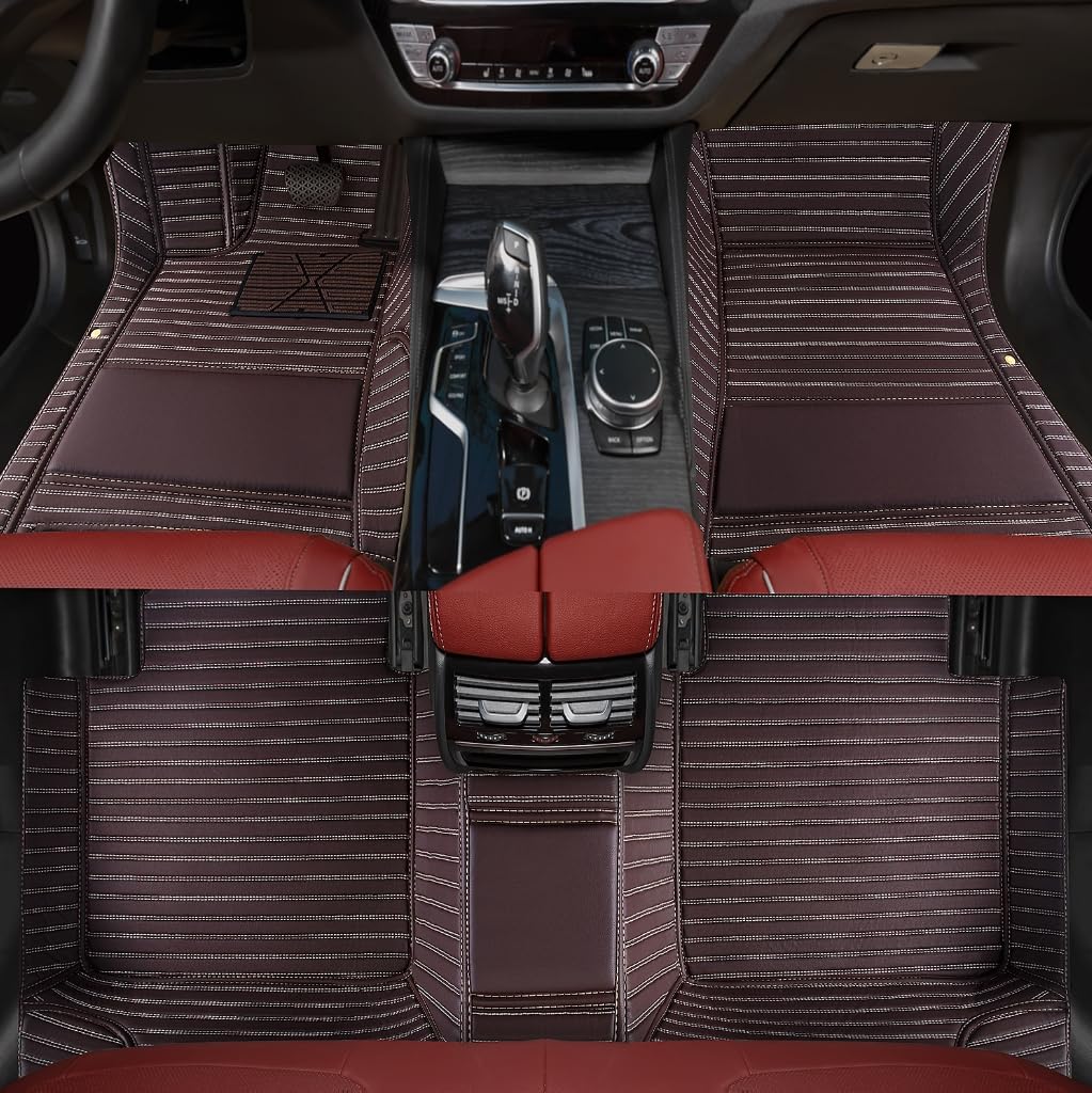 Custom Personalized Floor Mats for Cars，Luxury Full Coverage All Weather Car Floor Mats，Anti-Slip Leather Car Mat Set ，Custom Floor Mats for 99% of Cars, Trucks & SUVs (Pure Black)