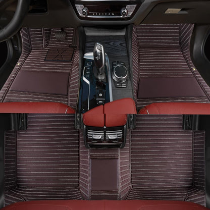 Custom Personalized Floor Mats for Cars，Luxury Full Coverage All Weather Car Floor Mats，Anti-Slip Leather Car Mat Set ，Custom Floor Mats for 99% of Cars, Trucks & SUVs (Pure Black)