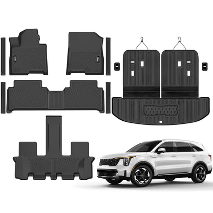 Floor Mats & Trunk Mat & Backrest Mat for 2024-2027 Chevy Traverse 7 Seats
