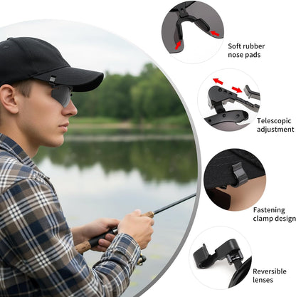 FEISEDY Polarized Clip Cap Sunglasses, UV400 Sports Hat Visor B0356