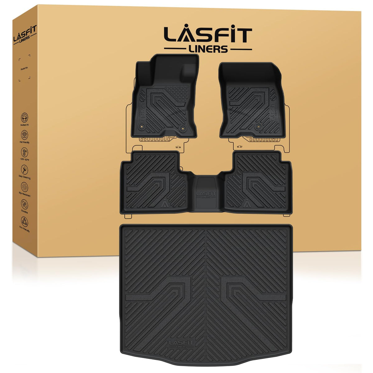 LASFIT Floor Mats for Ford Mustang Mach-E 2026 2025 2024 2023 2022 2021