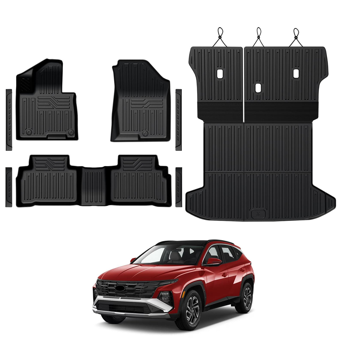 Floor Mats for 2024-2027 Hyundai Santa Fe 6/7-Seat Accessories