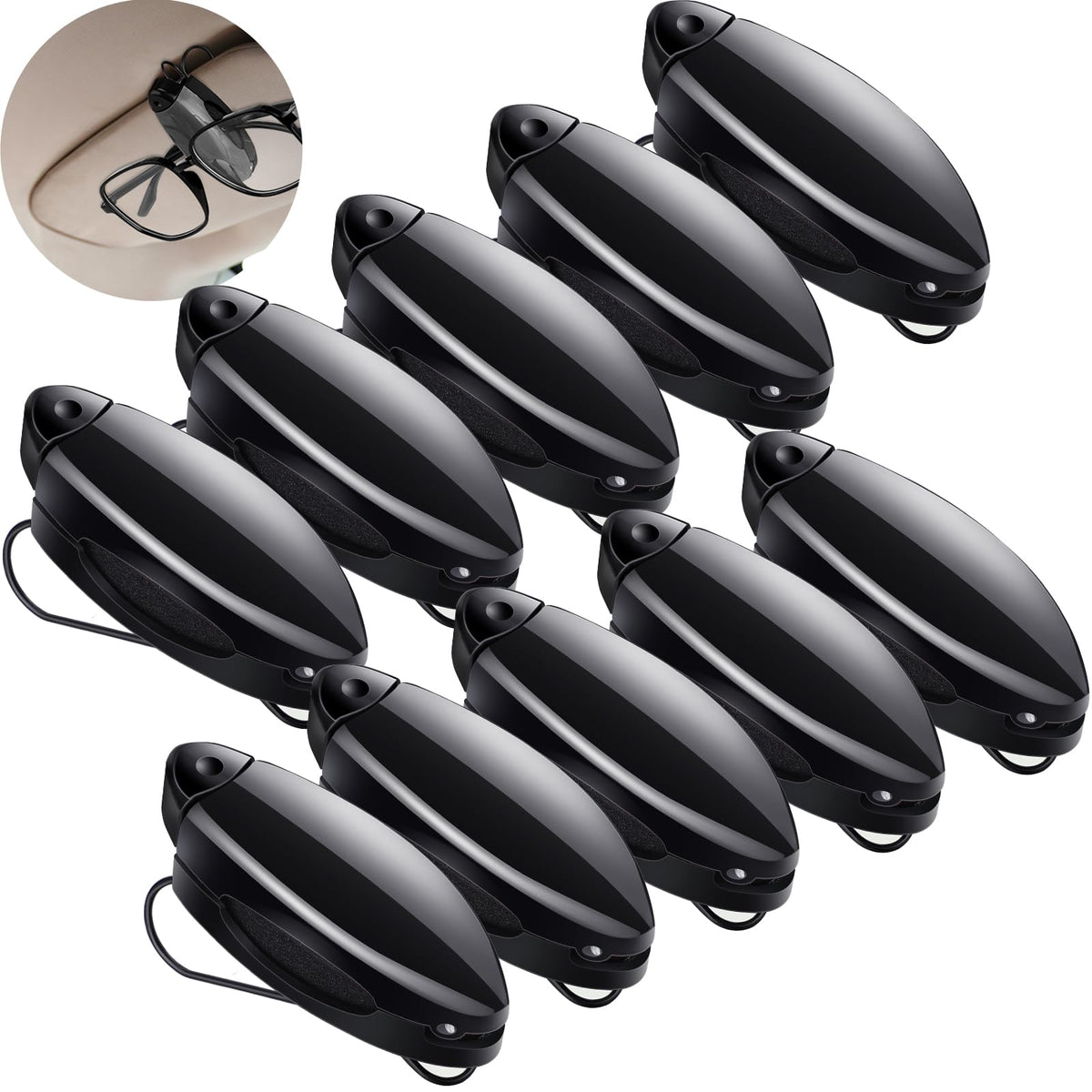 Frienda 10 Pcs Sunglass Visor Clip for Car, Colorful