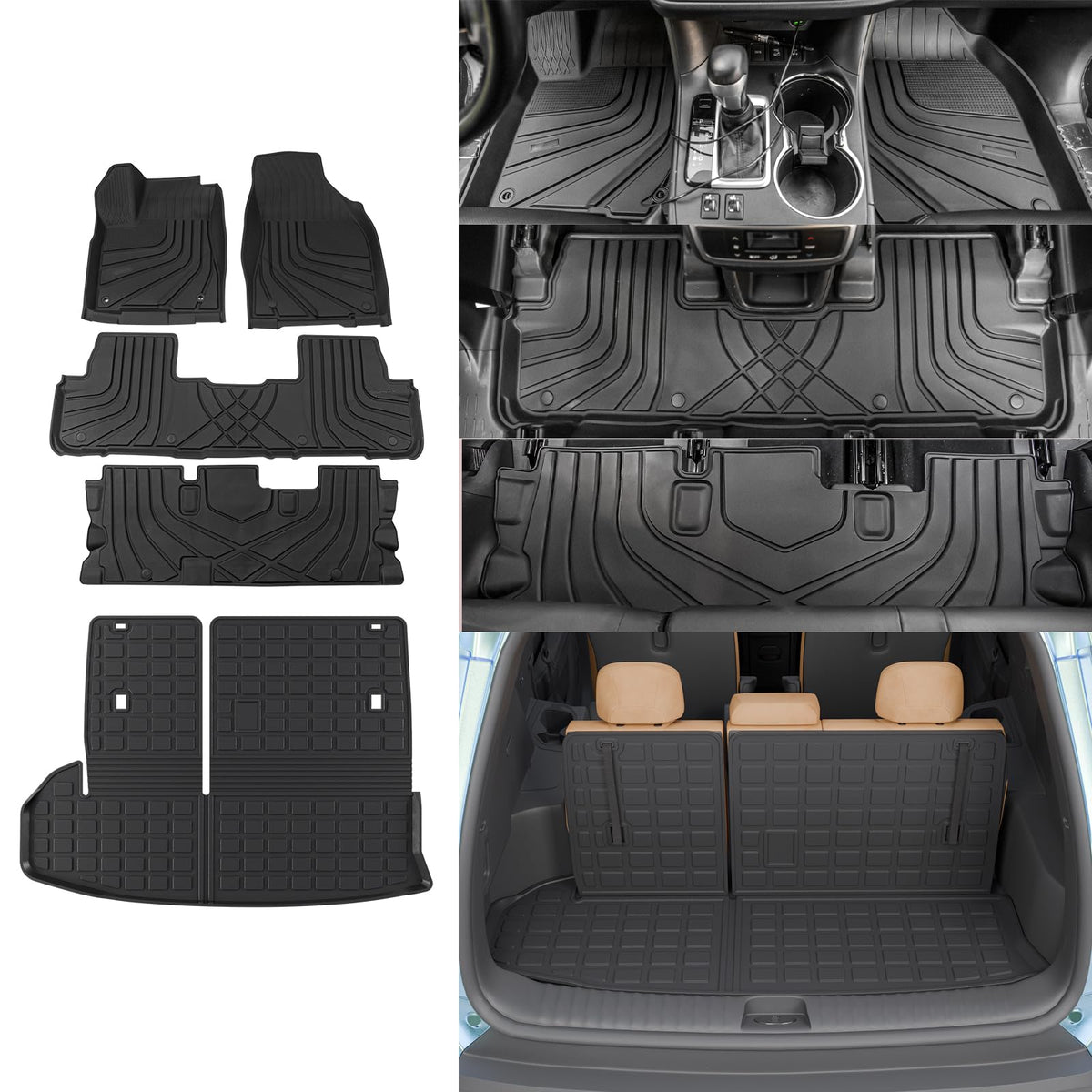 Rongtaod Floor Mats Set for 2021-2026 Kia Sorento 6&7 Seats Accessories
