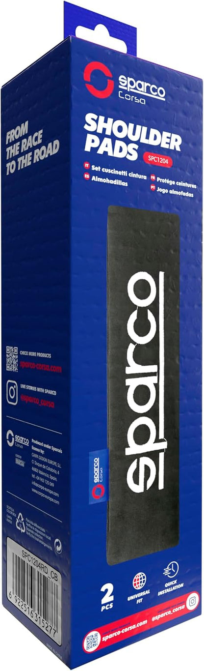 Sparco SPC1204RD Seat Belt Padding Protector Car Travel, 2 Units, Rosso, Red