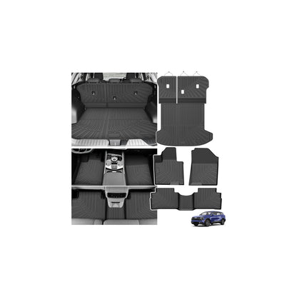 Powerty Floor Mats for 2019-2024 2025 Toyota RAV4 Accessories All Weather Floor Liner 3D TPO 1st & 2nd Row Floor Mat Heavy-Duty Floor Liners(FIT All Models)