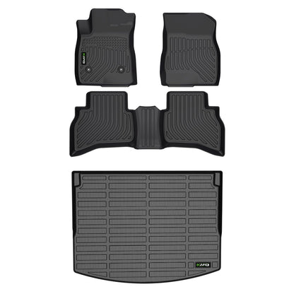 Floor Mats Custom for Toyota Corolla 2009-2013 All Weather Protection TPE Heavy Duty Non-Slip Automotive Floor Liners Fits Front& 2nd Row Full Set Accessories, Black