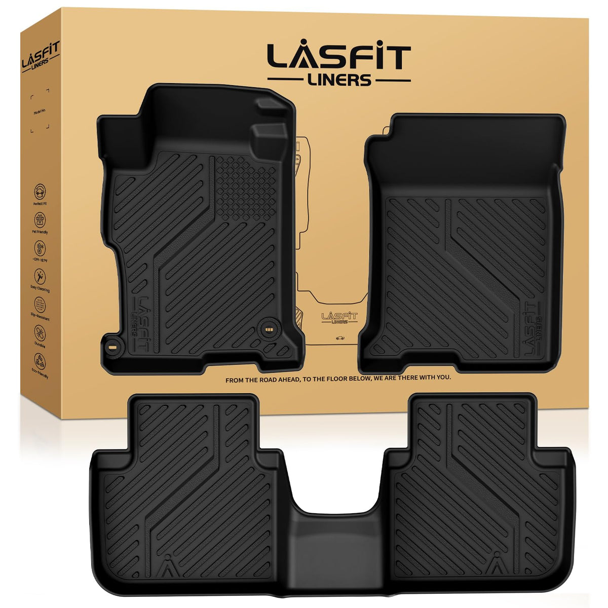 LASFIT All Weather Floor Mats for Honda Civic 2022-2026【Gasoline Sedan】