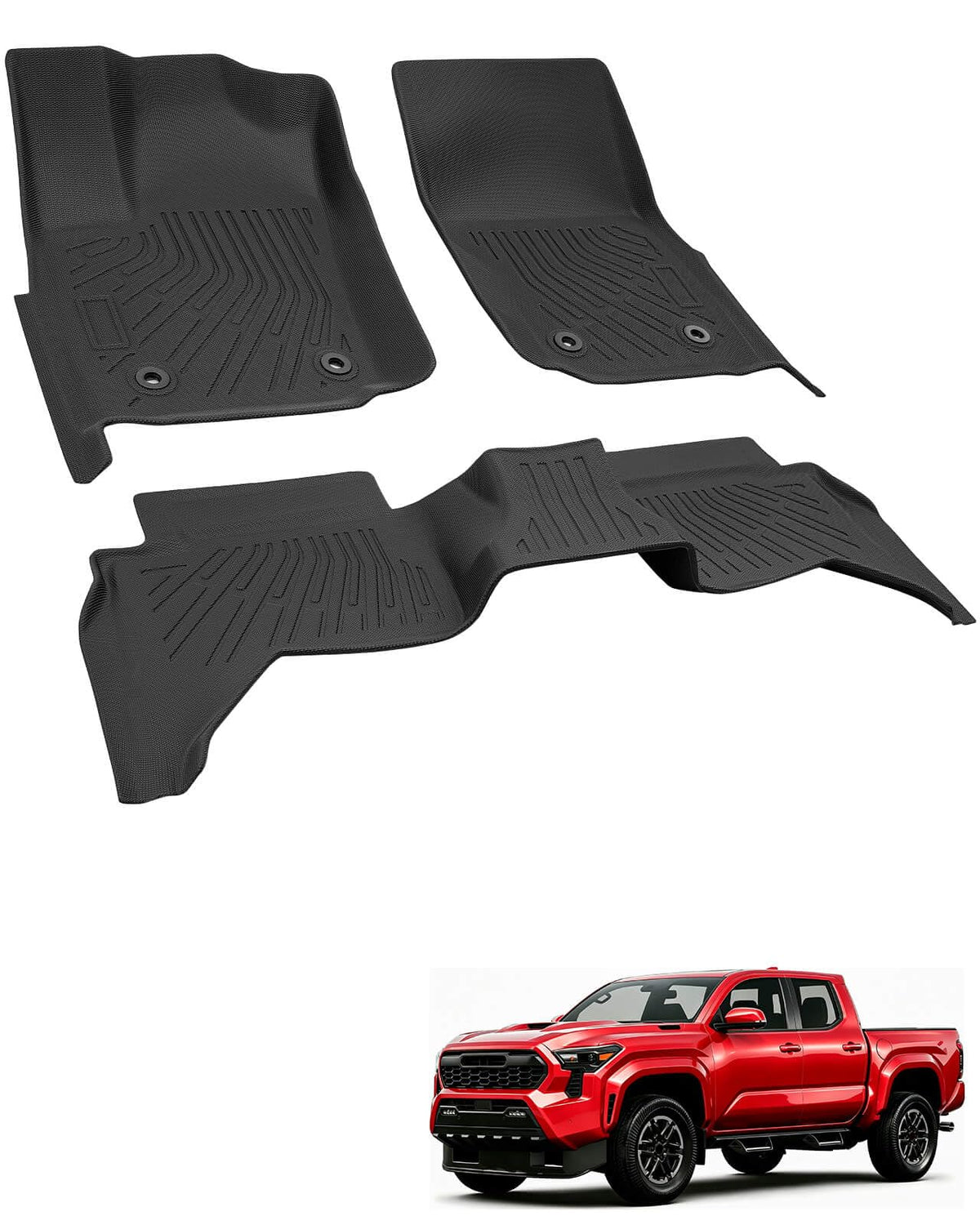 Car Floor Mats for Toyota Prius 2010-2015, 4PCS TPE Car Mats & Trunk Liner